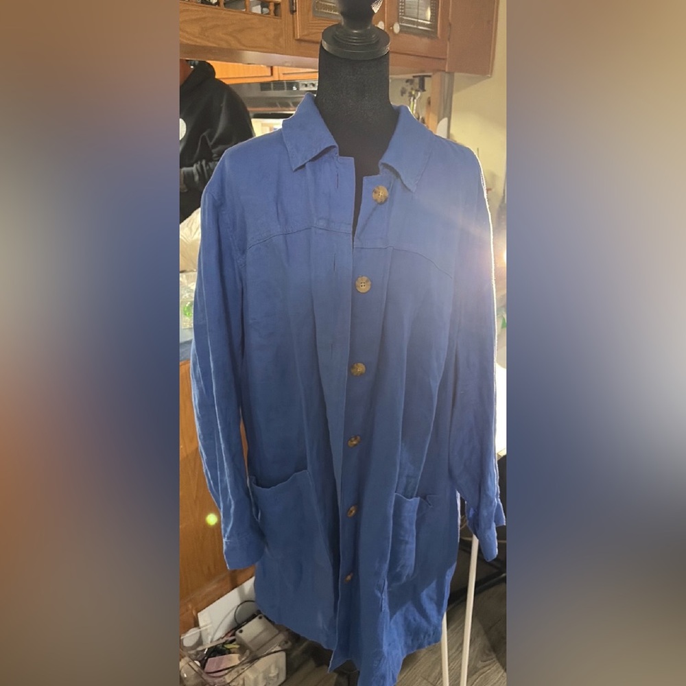 J. Jill Blue Lightweight Shirt Jacket